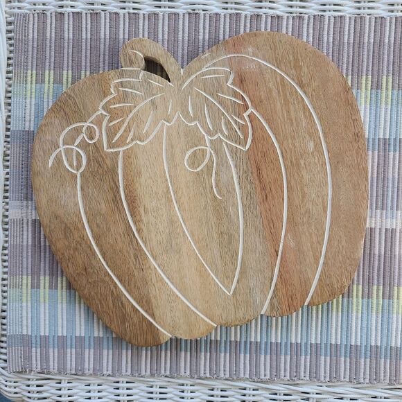 Handmade Wooden Pumpkin Charcuterie Styling Tray Cutting Board Harvest Decor - Picture 2 of 10